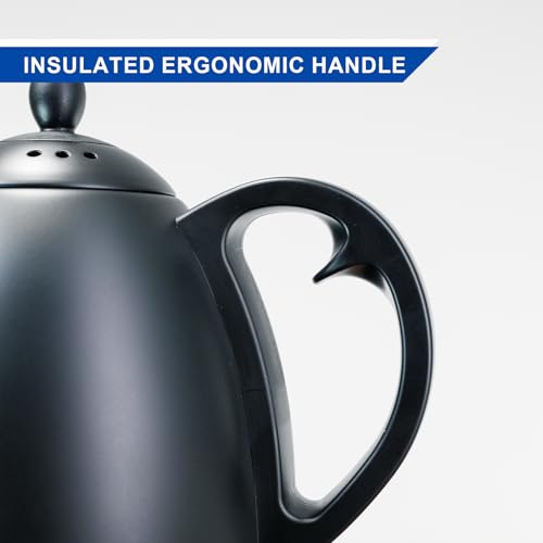 Bonavita Cosmopolitan 1.0L Gooseneck Electric Kettle, Stainless Steel Water Boiler for Coffee Brew and Tea Precise Pour Control, 6 Preset Temps, Glass Touch Panel, 1200W Fast Boil, Matte Black - color: Matte Black