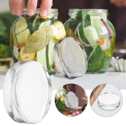 ABOOFAN Glass Fermentation Weight for Mason Jars 2.75 in Round Pickling Stone for Wide Mouth Mason Glass Jars Keeps Vegetables Submerged for Sauerkraut Kimchi Pickles 1 Pack
