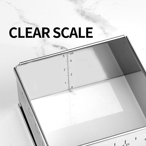 Stainless Steel Extensible Cake Ring Detachable Square Cake Mold Mousse Ring Nonstick Cheesecake Mould Pastry Shaping for Baking - 4.2 × 4.2 × 2 inch - size: (4.2-7.8) × (4.2-7.8) × 2 in