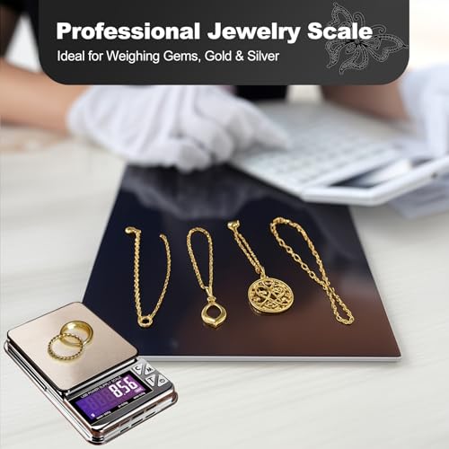 MEIYA Coin Scale, 600g x 0.01g Jewelry Scale with 7 Units & 3 Charging Interfaces, Digital Portable Pocket Gram Scale for Coin Collectors, Jewelers, Gold, Silver Dollar
