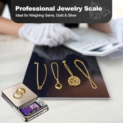 MEIYA Coin Scale, 600g x 0.01g Jewelry Scale with 7 Units & 3 Charging Interfaces, Digital Portable Pocket Gram Scale for Coin Collectors, Jewelers, Gold, Silver Dollar