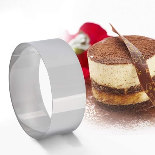 Uncle Jack 4 Pieces Round Cake Ring Molds, Stainless Steel Cake Ring Mold with Pusher, for Kitchen Tools, Baking Pastry, Mousse (Include 4 Rings and 2 Pushers) - size: Round 2 PCS 3 1/8" + 2 PCS 2 3/8"