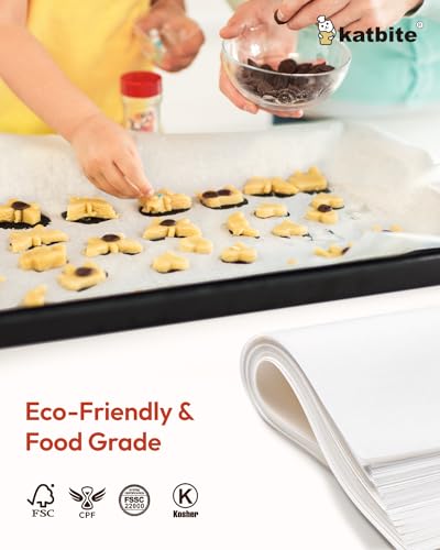 Katbite 16x24 inch Heavy Duty Parchment Paper Sheets, 100Pcs Precut Non-Stick Full Parchment Sheets for Baking, Cooking, Grilling, Frying Steaming, Full Sheet Baking Pan Liners [Extra Strong Series] - size: 16"x24"-100