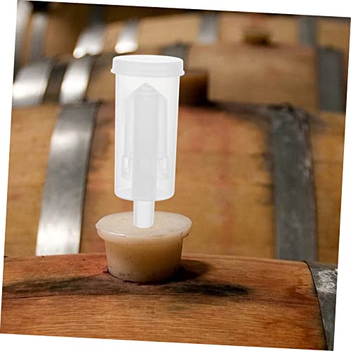 LIFKOME 2pcs Three-piece One-way Brewing Stoppers Transparent Plastic Check Valves for Wine Bottles Safe and Gas Release for Homebrewing and Food Preservation