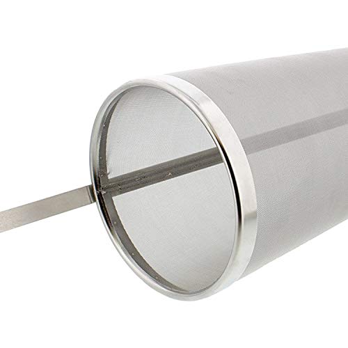 Brewing Hopper Spider Strainer, ProMaker Stainless Steel 1 Gallon 300 Micron Mesh Cartridge Hop Spider Beer Hops Filter Homebrew Hops Beer Tea Kettle Brew Filter (5.3 X 16 Inch)
