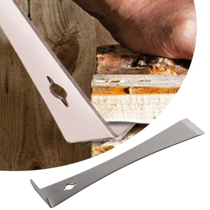 Stainless Steel Pry Bar 10.2 Inch for Woodworking, 3-in-1 Scraper and for CROWBAR Tool for Staple Remover, Car Plastic Trim Disassembly, Bee Hive Equipment with Hanging Hole, Silver