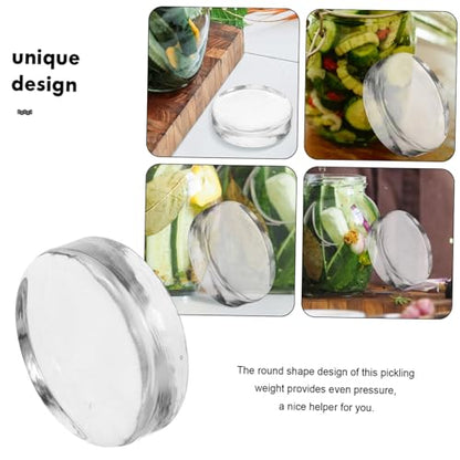 Hemobllo Glass Fermenting Weight for Wide Mouth Jars Pickle Jar Weight Stone for Sauerkraut Kimchi Natural Round Accessory for Fermentation