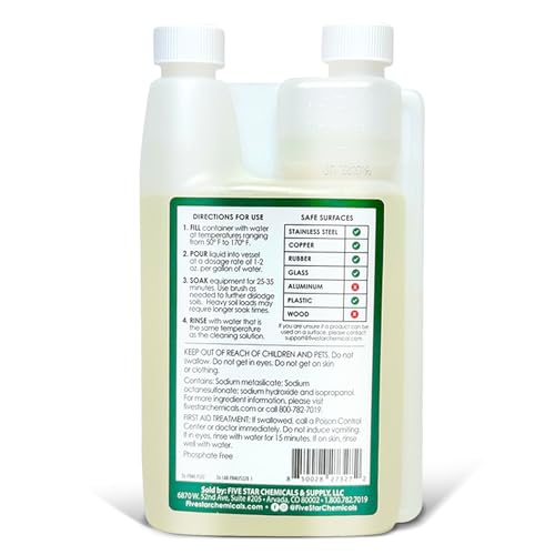 Cooler Keg PBW 32oz Brewery Cleaner, Beer Line Sanitizer, Liquid Wash for Growlers, Home Brew Cleaning, and Kegerators