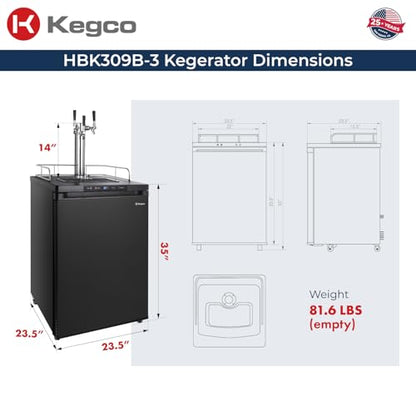 Homebrew Kegerator - color: Black, size: 3 Tap
