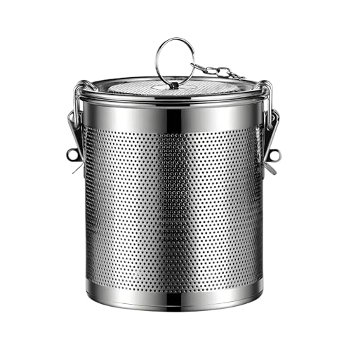Seasoning Strainer,large tea infuser,Cooking Spice Filter | tea strainer,Mesh Design Tea Ball,Strainer Soup Seasoning, Seperation Basket Filter with Chain Hook for Home Restaurant 1.47L - size: 12CM*12CM