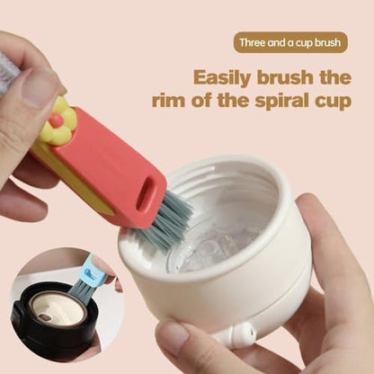 3 in 1 Cup Lid Cleaning Brush, Multifunctional Cleaning Brush Portable Cup Lid Cleaner for Bottle Gap Tight Spaces Cup, Portable Cup Lid Cleaner, 1 Pcs Green - color: 1pcs Green