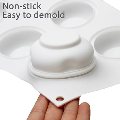 Silicone Round Shape Baking Molds, 6-Cavity Round Mousse Molds for Pastry, French Dessert, Chocolate, Cake, Mousse - color: White-R0191