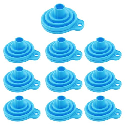 DZS ELEC 10PCS Kitchen Funnel Set 2.95x2.68 Inches Collapsible Rubber Funnels for Liquids Powders Granular Food Ingredients Small Tool Accessories for Transferring Materials of Various Forms