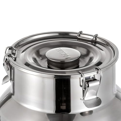15L/4gal Milk Can with Spigot - 304 Stainless Steel Water Dispenser Food Storage Container for Liquid & Dry Goods, Wine Pail Bucket Metal Tote Jug for Kitchen, Farm - size: 15L/4gal