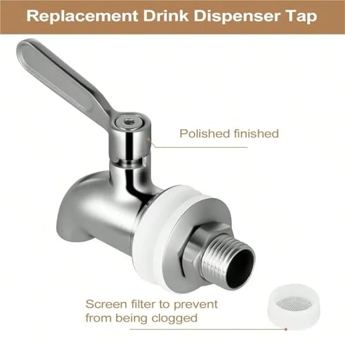 Spigot For Beverage Dispenser 2pcs Beverage Dispenser Replacement Spigot Stainless Steel Faucet Cold Beer Drink Juice Wine Barrel(A 1.2cm) - color: A 1.2cm
