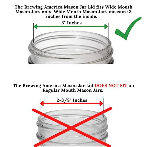 Mason Jar Lids Wide Mouth Plastic 4 pack-USA Made-Flip Cap Screw Top Pour Spout Drink Hole - Leak-proof for Kerr and Ball Canning Jars - Airtight for Drinks to Go and Controlled Pouring - Blue - color: Old Glory Blue