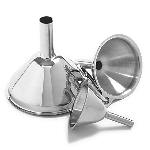 Norpro 3-Piece Stainless Steel Funnel Set, Large, Medium, and Small Mouth (2-Sets Total) - size: Pack of 2