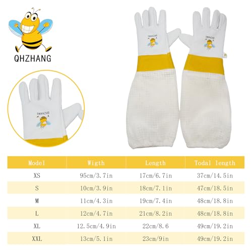 Stingproof Goatskin Beekeeping Gloves, 3-Layer Breathable Sleeve((XL) | Elastic cuffs for a secure bee-proof seal, unisex comfy fit, ideal for both beginner of professional beekeepers - size: XL