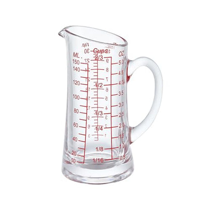 Ackers Glass Measuring Cup 5 Oz/150ml Shot Glass Measuring Cup with V-Spout,Insulated handle
