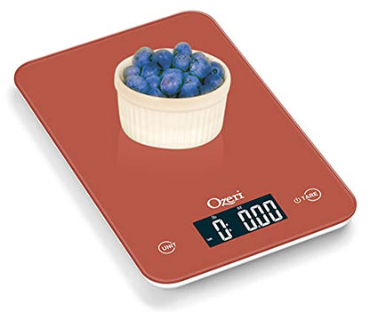 Ozeri Touch Professional Digital Kitchen Scale (12 lbs Edition) in Tempered Glass - color: Burnt Ochre