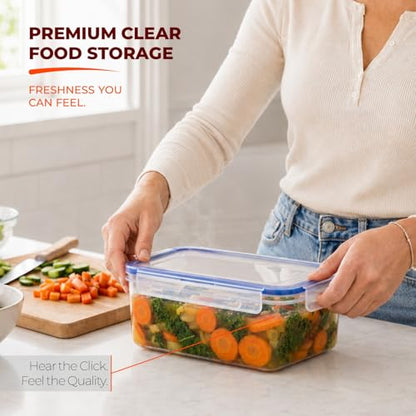 Tribello 68 oz Airtight Food Storage Containers with SnapTight Lids – Clear, Stackable, BPA-Free Meal Prep Containers for Kitchen, Freezer & Pantry – 3-Pack - size: 68 OZ - 3 Pack