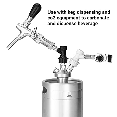 Double Ball Lock Mini Keg Dispenser, Stainless Steel Keg Spear with 40'' Beer Hose for Home Brewing Mini Beer Keg Growler