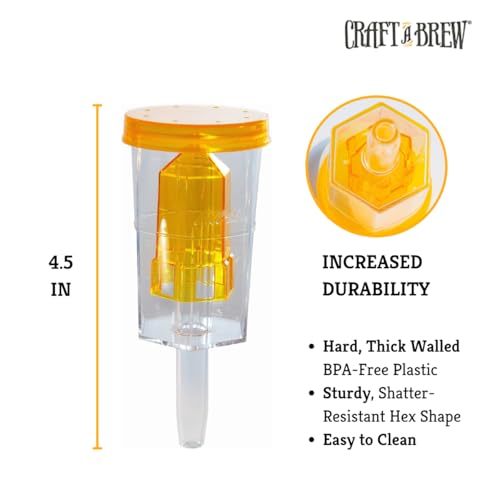 Craft A Brew - The Hex & Carboy Rubber Stopper Bundle - 3 Piece Airlock & Stopper - For Home Brew Fermentation - For Beer, Wine, Hard Cider, Mead Making, Pickling & More - 4 Hex Airlocks & 4 Stoppers - size: 4 x Combo