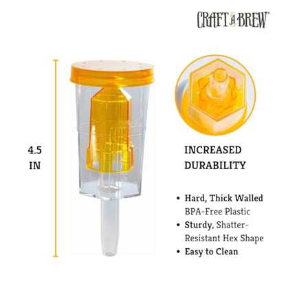 Craft A Brew - The Hex & Carboy Rubber Stopper Bundle - 3 Piece Airlock & Stopper - For Home Brew Fermentation - For Beer, Wine, Hard Cider, Mead Making, Pickling & More - 4 Hex Airlocks & 4 Stoppers - size: 4 x Combo