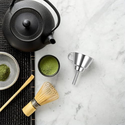 Stainless Steel Funnel with 304 Mesh Strainer 9cm Kitchen Oil and Liquid Filter Funnel for Bottles Jars Canning Cooking Use