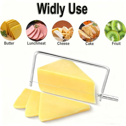 Cheese Slicer Accessories Kitchen Marble Board Cheese Cutter Stainless Steel Components Ideal Making Giftable Cheese Cutting Boards with The Cheese Slicer Kit(2CheesS slicer 6Extra Wires,7inch) - size: 7inch