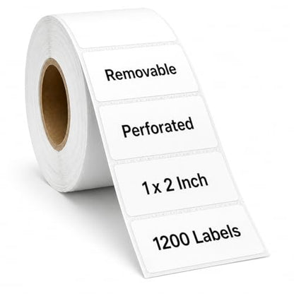 1200 Freezer Labels to Write On, 1x2 Inch Removable Food Labels, Freezer-Safe to -30°F with Perforation, Water & Oil-Resistant Date Labels for Food Containers, Meal Prep, Mason Jars & Pantry