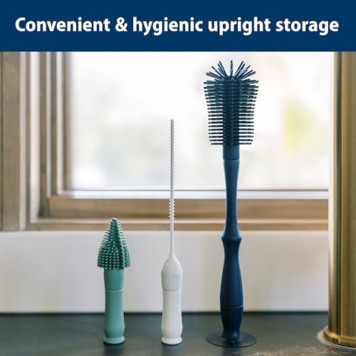 Dr. Brown's Silicone Cleaning Brush Set with Bottle, Spout, and Straw Brush, 3 Brushes to Clean Baby Bottles, Spouts, Nipples, and Straws, BPA Free – 36-Pack - color: Silicone Cleaning Brush Set, size: Compact (Pack of 12)