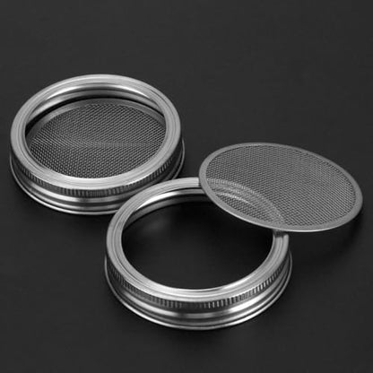 PRETYZOOM 3pcs Stainless Steel Sprouting Jar Lids for Wide Mouth Jars Food Grade Mesh Covers for Efficient Germination Easy to Clean for Home and Agricultural Use - size: 8.60X8.60X1.00CM