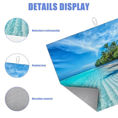 Beach Palm Tree Dish Drying Mat for Kitchen Counter Drying Pad Absorbent Reversible Dish Drainer Rack Mats Draining Pad 18"x24"Inch