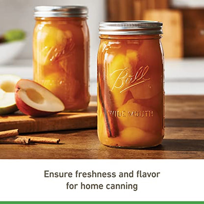 Ball Wide Mouth Glass Mason Jars with Lids and Bands, Used for Canning, Pickling, Juice, Jam, Jelly, Quart Size 32 Ounce (Pack of 8) - size: 8 Pack, style: Wide Mouth