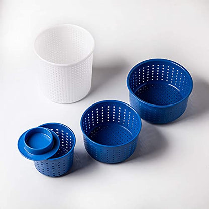 Cheese making Cheese Molds Set Cheese making mold Goat cheese Fresh cheese Kitchen utensils Cheesemaking Cheese making press molds Milk Soft cheese Rennet Cheese molds 0.55-3.30 lbs Original HOZPROM