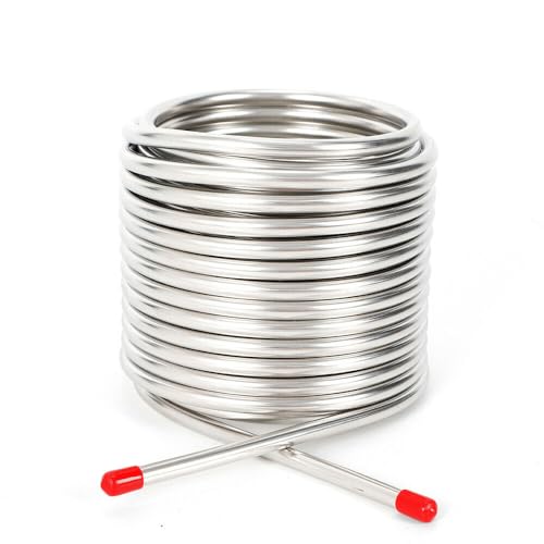 304 Stainless Steel Beer Cooling Coil Pipe, Double-Layer Wort Chiller for 12.7Qt Beer Fermenter, Brewing Equipmen