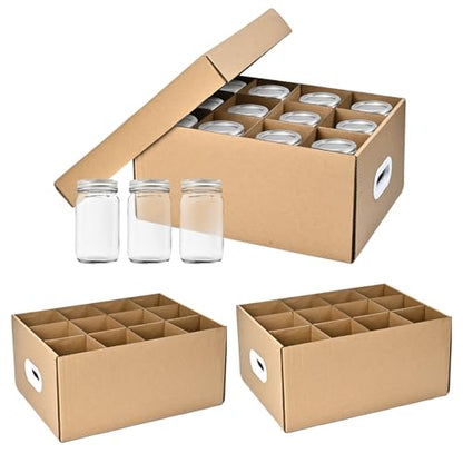 3 Pcs Canning Jar Storage Boxes, Fits 32 oz Regular or Wide Mouth Jars, 12 Cells, Mason Jar Organizer - color: 3pcs Yellow