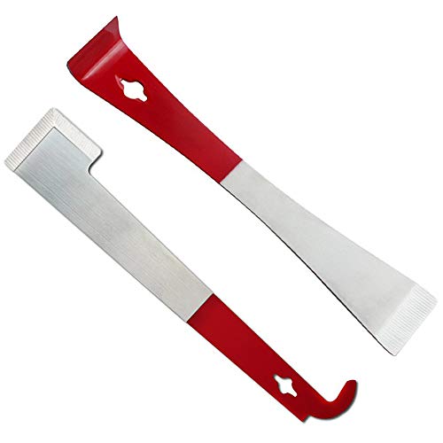 KINGLAKE 2 Pcs Steel Hive Tool The Best Paint Scraping Tool 2 Styles Bee Hive Frame Lifter and Scraper for Beekeepers - color: Red