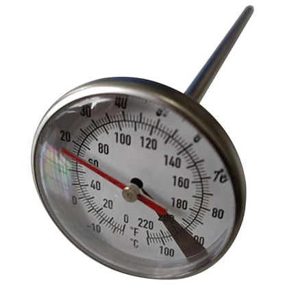 Water Thermometer for Tea Kettle Stainless Steel Water Temperature Thermometer with 1.4in Dial & 4in Probe Temperature Meter for Hot Liquid with Nut & Spacer