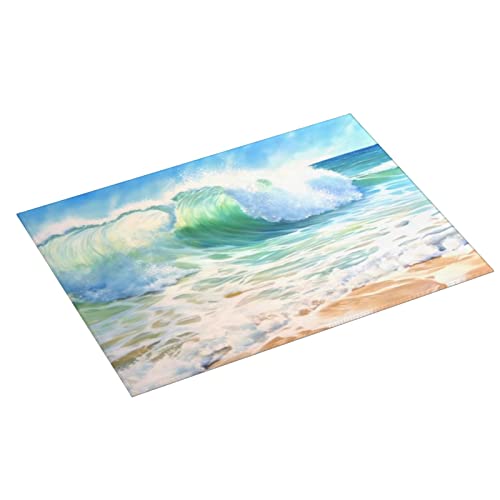 Large Dish Drying Mats For Kitchen Counter Microfiber Kitchen Drying Mat XL Draining Pad Absorbent Quick Drying Dish Mat 18x24 Inch - Beach - color: Beach