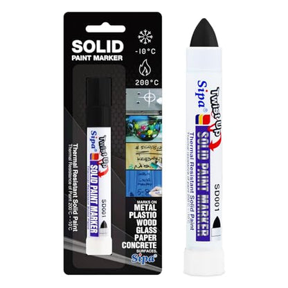 Sipa Permanent Solid Paint Markers, Twist Long-Lasting Paint Pens for Window, Wood,Metal and Glass Marker, 1 Pack (Black) - color: Black