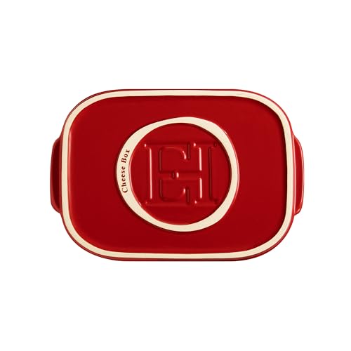 Emile Henry, Burgundy Cheese Storage Box/Serving Platter, 12 x 8 x 4.4in - color: Burgundy