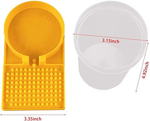 3 Pack Beehive Beekeeping Water Dispenser Bee Drinking Beekeeping Equipment Honey Beehive Entrance Feeder Nest Beekeeper Tools (White Yellow)