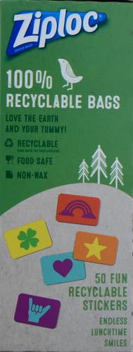 Ziploc Paper Sandwich and Snack Bags, Recyclable & Sealable with Fun Designs, 50 Bags Total (Pack of 2) - size: 50 Count (Pack of 2)