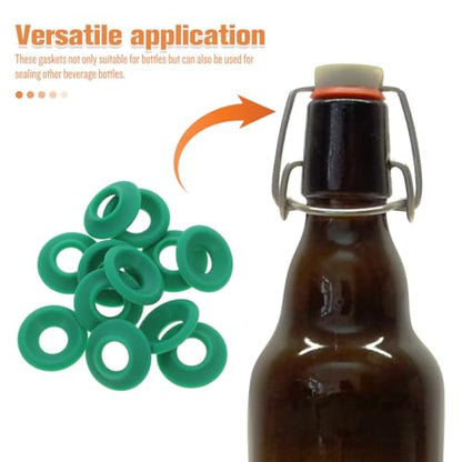 PRETYZOOM Bottle Cap Sealing Gaskets 24 Pack Leak-Proof Silicone Rubber Bottle Seals 0.98 Inch Diameter Reusable Swing Top Washers for Home Brewing Beer and Beverage Bottles