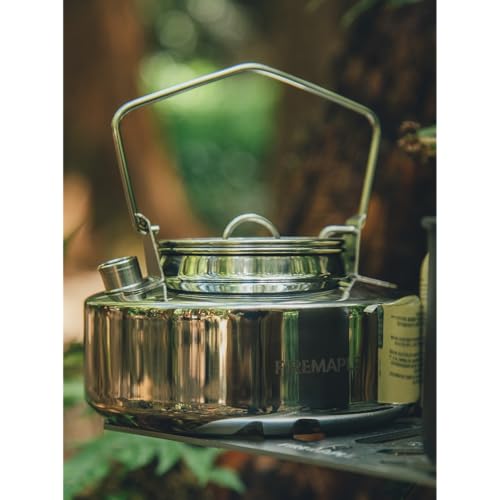 Fire-Maple Antarcti Portable 0.6 Liter Lightweight Stainless Steel Camping Kettle | Durable and Portable Camp Tea Pot | Ideal for Bushcraft and Outdoor Campfire Use - size: 0.6 Quarts