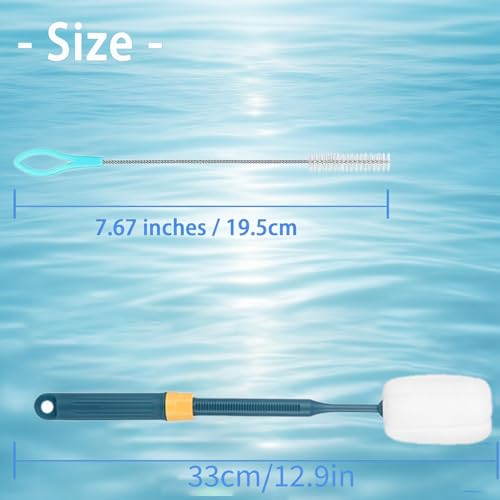 Dishwashing Foam Sponges Brush Telescopic Long Handle Scrubbing Brushes for Clean Dishes, Sinks,Cookware,Coffee Glasses Pot Milk Cup Mugs Wine Bottle (4pcs+4straw Brush) - size: 4pcs+4straw brush