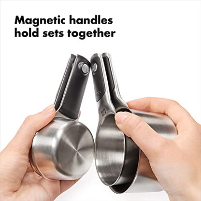 OXO Good Grips Stainless Steel Measuring Cups and Spoons 8-Piece Set,4 Cups and 4 Spoons,(Pack of 2) - size: 8 count (pack of 2), style: Set