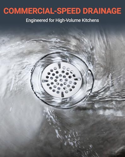 3-1/2 Inch Commercial Sink Strainer - 304 Stainless Steel 41-Hole Clog-Free Drain Cover, Precision Fit for 3.5" Drains & 3 Compartment Sinks, Heavy-Duty for High-Volume Kitchens (3-Pack) - color: 3 Pack